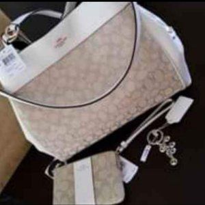 Authentic Coach purse, wallet and key chain